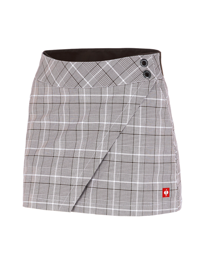 Šaty | Sukně: Pracovní kalhotová sukně e.s.fusion + kaštan/bílá