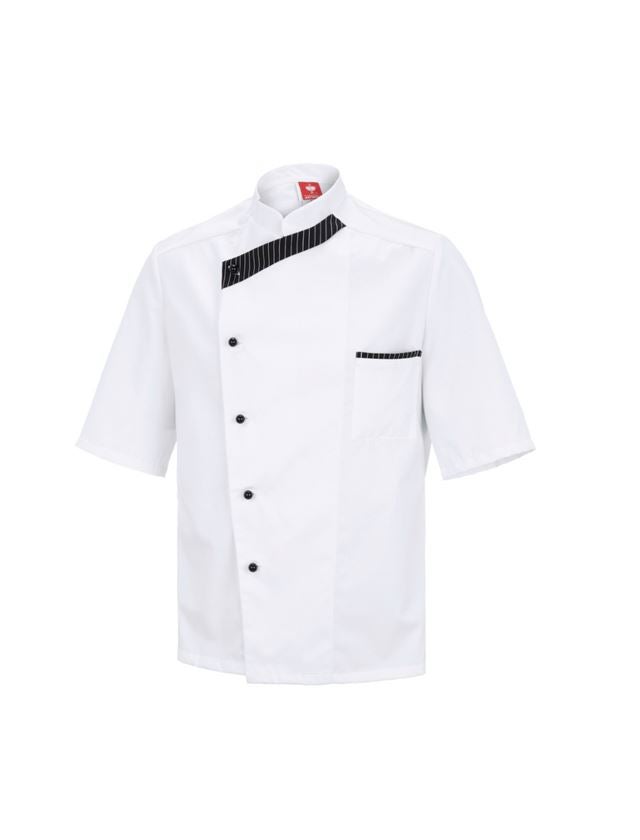 Témata: Kuchařská bunda Elegance, krátký rukáv + bílá/černá