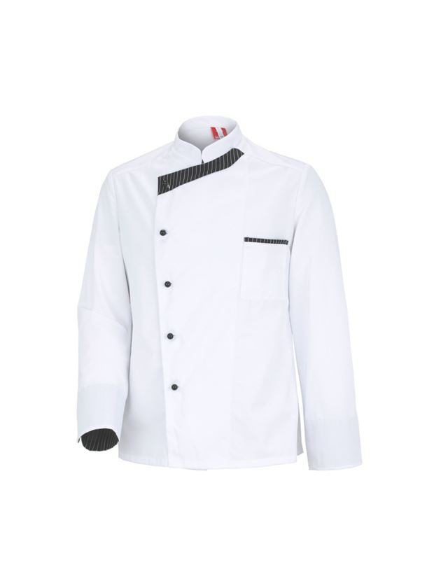Trička, svetry & košile: Kuchařská bunda Elegance, dlouhý rukáv + bílá/černá