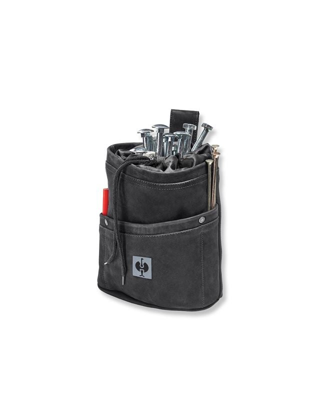 Tašky na nářadí | Kapsy na nářadí: Kožená kapsa na hřebíky XL e.s.vintage + černá