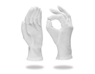Úpletové rukavice, bílá, 12 ks v balení