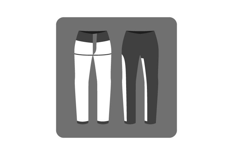 Podle EN ISO 11393 pokrývá ochrana proti pořezání přední stranu nohavice a do určité míry také levou zadní stranu nohavice (přibližně 5 cm).